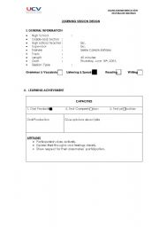 English Worksheet: LESSON PLAN