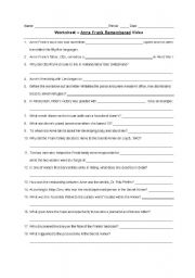 English worksheet: Anne Frank 