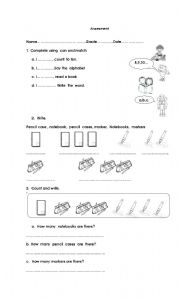 English worksheet: how many   singular and plural