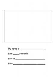 English Worksheet: All about me writing prompts 
