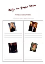 English worksheet: Physical Description with Buffy characters