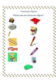 English worksheet: Classroom objects