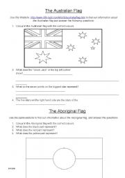 Australian and Aboriginal Flags Webquest