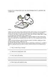 English Worksheet: READING COMPRENHENTION