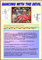 English Worksheet: READING DANCING WITH THE DEVIL (gap-filling exerc and sequencing)