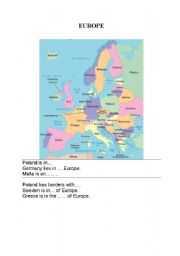 English Worksheet: geography of Europe