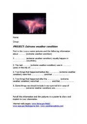 English worksheet: weather conditions
