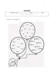 English Worksheet: Colours 