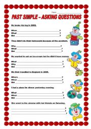 English Worksheet: Past Simple - asking questions