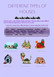 English Worksheet: Different types of houses