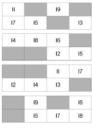 English worksheet: Bingo Cards from 11 to 19