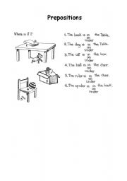 English worksheet: Prepositions