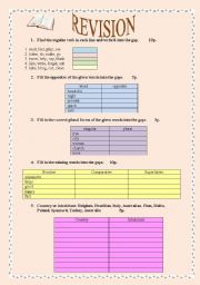 English worksheet: Revision worksheet