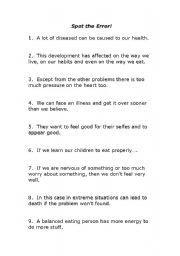 English Worksheet: Spot the error
