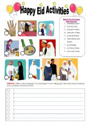 English Worksheet: Happy Eid Activities