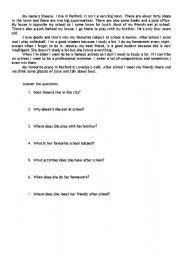 English worksheet: Present Simple text