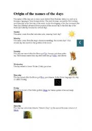 English Worksheet: the days of the week