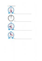 English worksheet: tell me the time