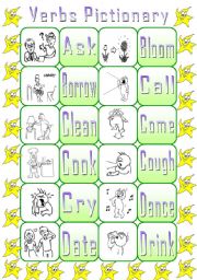 English Worksheet: VERBS PICTIONARY