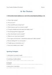 English worksheet: At the Doctors