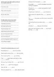 English worksheet: can and cant!