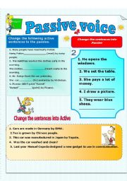 English Worksheet: Passive voice. 5. Grammar exercises.