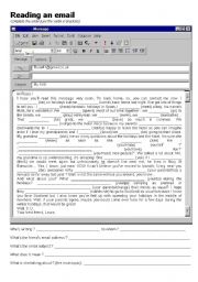 English Worksheet: Reading an email (after the Summer holidays)