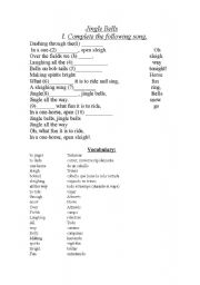 English Worksheet: jingle bells