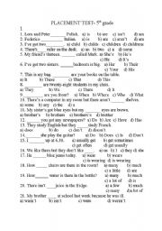 English worksheet: placement test