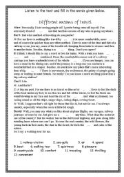 English worksheet: Different Means of Travel