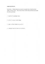 English worksheet: Basic sentence