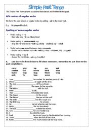 Affirmative Simple Past Tense (regular verbs)