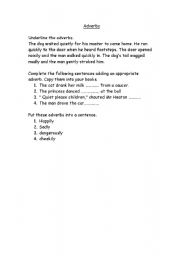 English worksheet: adverbs