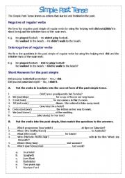 English Worksheet: Negative and Interrogative Simple Past (regular verbs)