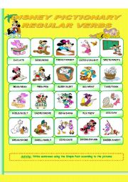 English Worksheet: Disney Pictionary_ Irregular verbs