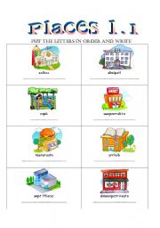 English Worksheet: Places 1.1