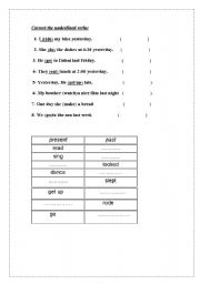 English worksheet: past simple