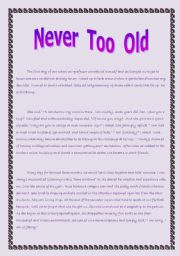 English Worksheet: Never Too Old