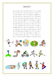 English Worksheet: wordsearch sport