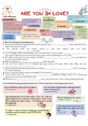 English Worksheet: ARE YOU IN LOVE?
