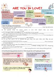 English Worksheet: ARE YOU IN LOVE?