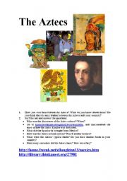 English Worksheet: The Aztecs  Scavenger Hunt