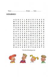 English worksheet: Sopa letras family
