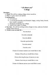 English worksheet: Collage