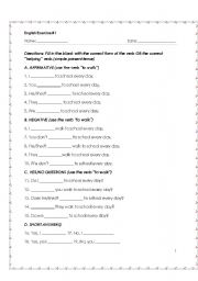 English Worksheet: Simple Present Tense Worksheet