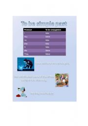 English Worksheet: To be simple past