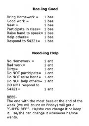 English Worksheet: Beeing good ...