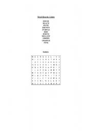 English worksheet: Word Search - Colors