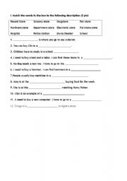 English worksheet: directions