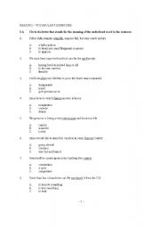 English Worksheet: Reading - Vocabulary Exercises for Grade 3